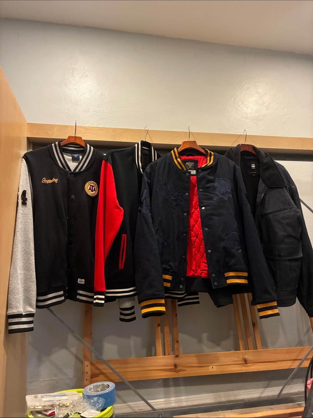 Black and Red Varsity Bomber Jacket with Quilted Lining